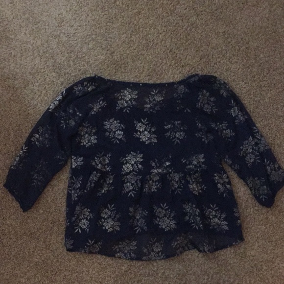 Abercrombie & Fitch Sheer Shirt With Gold Accents - Picture 2 of 4